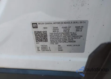 2022 GMC Terrain Awd Sle from USA, damaged, VIN 3GKALTEV2NL245639